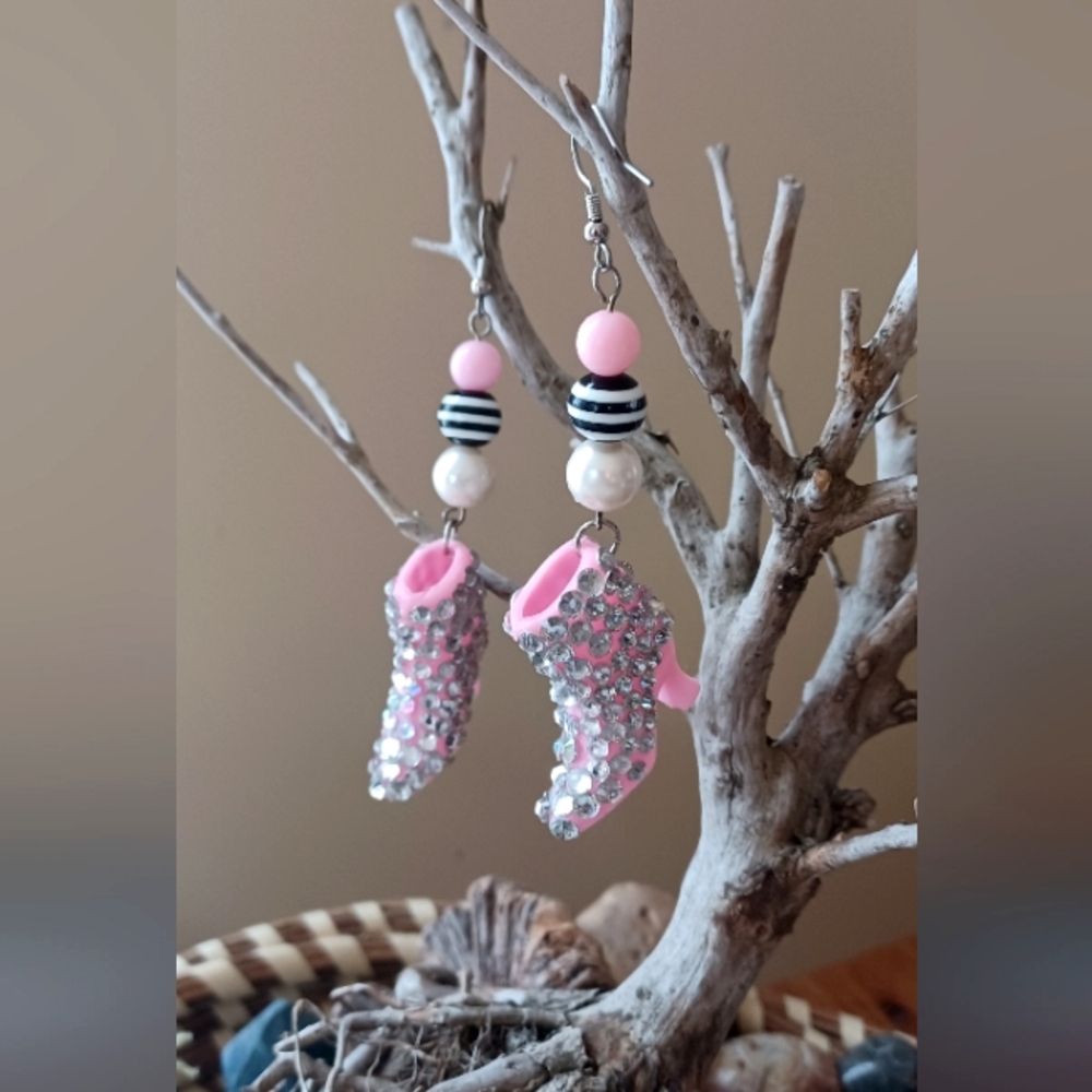2/$30 Sequin Disco Boot Earrings